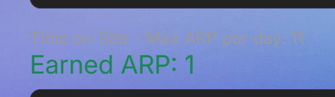 The text "Time on Site - Max ARP per day: 11" but impossible to