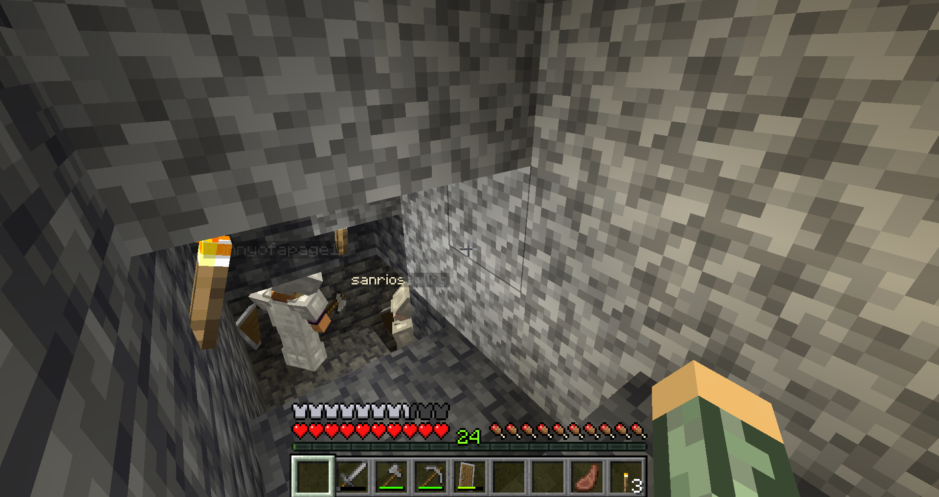 Minecraft Makeshift Cave with Family